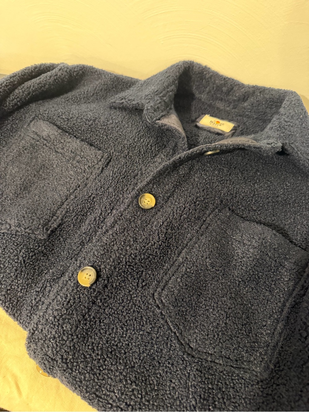 Marine Layer Eden Overshirt Sherpa Fleece Shacket – Navy – Women’s Medium